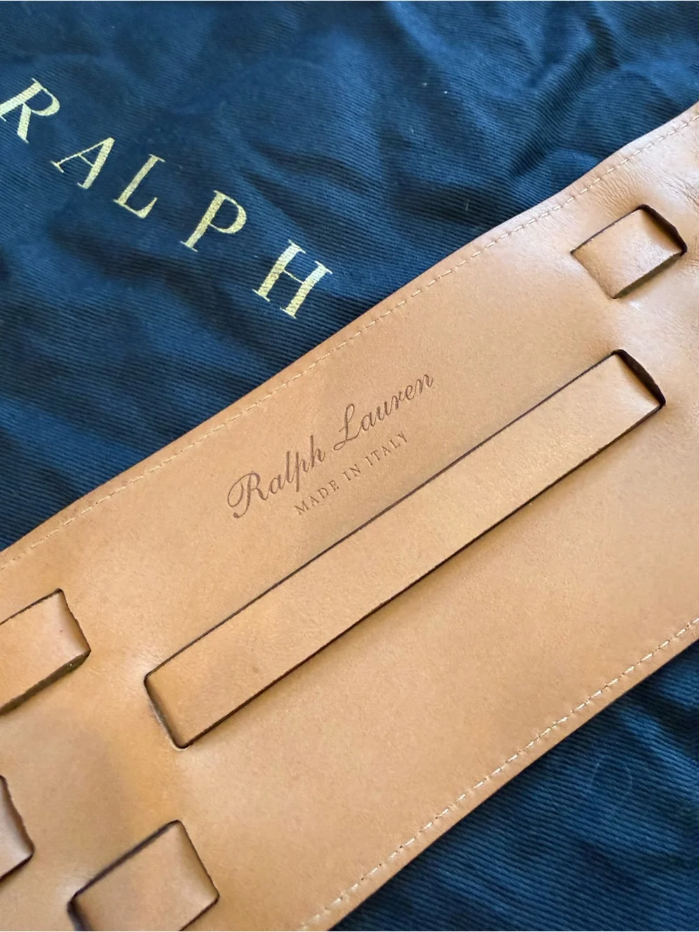 Ralph Lauren Collection Woven Calf-Suede Wide Waist Belt Brown RP$700